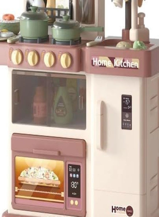 CIRBOX 38 Pcs Big Pretend Play Kitchen Set for Kids with Real Steam, Lights & Sounds | Sink, Water Flow, Utensils & Cooking Accessories | Color May Vary - Image 2